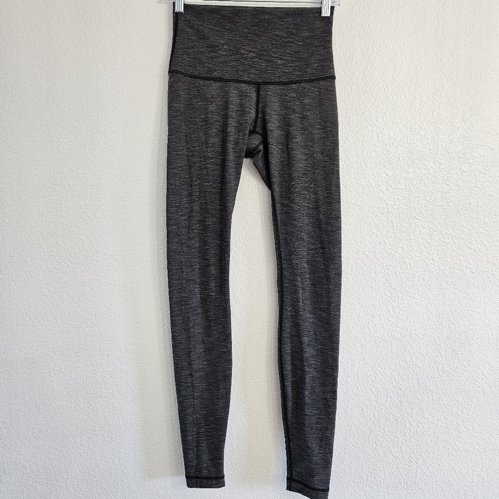 Lululemon Charcoal Gray Space Dye High Waist Legging Sz 6 T30416